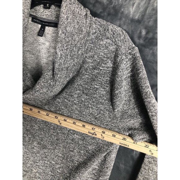 White House Black Market Women’s Sweater Gray Metallic Cowl Neck - Picture 9 of 14